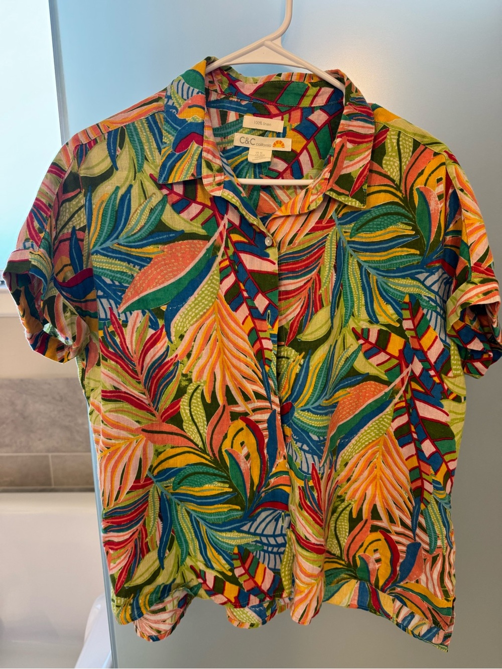 C&C California Colorful Tropical Linen Shirt - Green/Blue/Yellow/Red/Pink